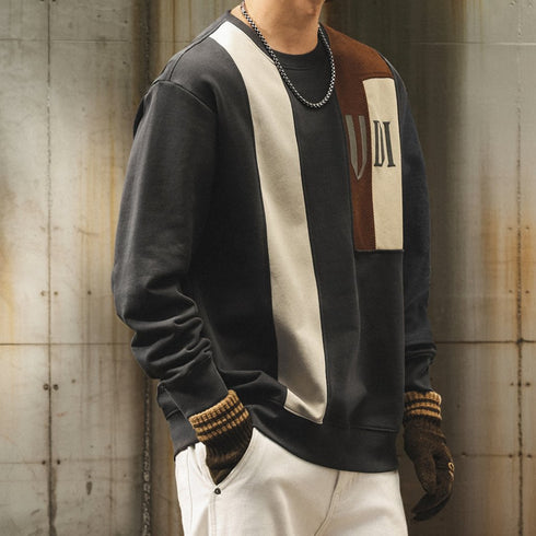 Bicolor Block Design Sweatshirt P1846